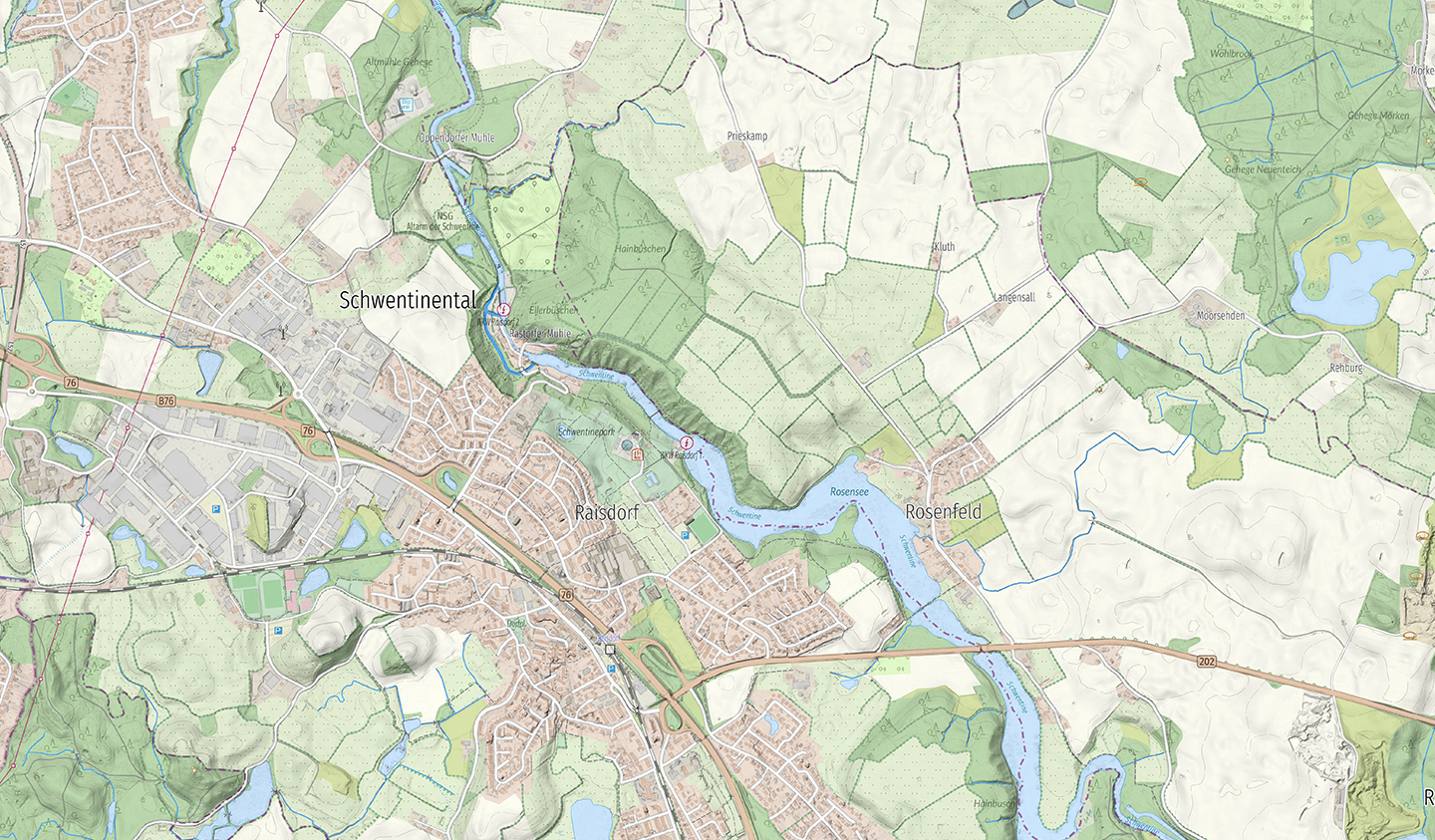 Neue Höhenschummerung für Schleswig-Holstein jetzt in onmaps